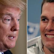 Donald Trump och Tom Brady. Arkivbilder