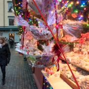 Julmarknad på Stortorget i Gamla stan i Stockholm. Illustrationsbild.