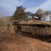 Israelisk militär på gränsen till Libanon. Arkivbild.