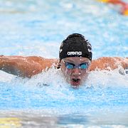 Sarah Sjöström under 100 meter fjäril vid lördagens GP tävling i Malmö.