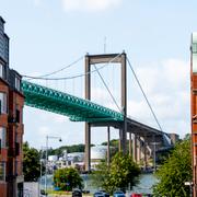 Älvsborgsbron mellan Hisingen och fastlandet över Göta älvs mynning i Göteborg.
