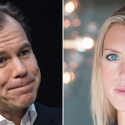 H&M:s vd Karl-Johan Persson och Linda Lyth, investeringsstrateg på Söderberg & Partners. 