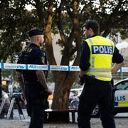 Polisinsats efter en skottlossning. 