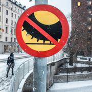 Dubbdäcksförbud på Fleminggatan i Stockholm.