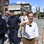 Moderaternas Ulf Kristersson, justitieminister Gunnar Strömmer och finansminister Elisabeth Svantesson.