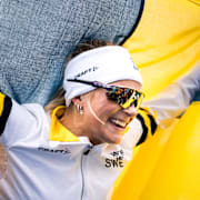 Frida Karlsson efter loppet.