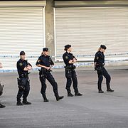 Poliser under en insats i Farsta, arkivbild från 2023.