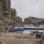 Ett tältläger i Gaza City.