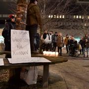 En demonstration till stöd för offret i den uppmärksammade gruppvåldtäkten i Fittja. 