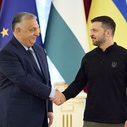 Ungerns president Viktor Orbán och Ukrainas president Volodymyr Zelenskyj.