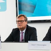 Møller-Maerskcheferna Sören Skou, Michael Pram Rasmussen och Claus V Hemmingsen.