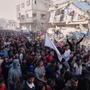 En protest i Gaza mot Hamas den 26 mars.