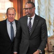 Diop under ett möte med Rysslands utrikesminister Lavrov i november.