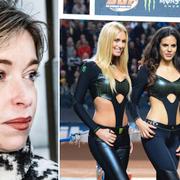 Annika Strandhäll/grid girls vid en speedwaytävling 2015.