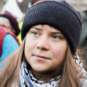 Donald Trump och Greta Thunberg, arkivbilder. 