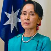 Aung San Suu Kyi på plats i Australien.