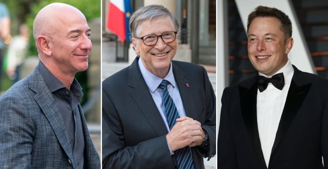 Jeff Bezos, Bill Gates, Elon Musk. Shutterstock.