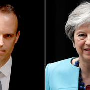 Dominic Raab och Theresa May.