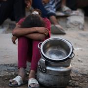 En palestinsk flicka i Gaza. 