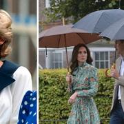 Prinsarna William och Harry och Williams fru Kate besökte en trädgård som skapats till minne av prinsessan Diana.