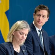 Arkivbild: Finansminister Magdalena Andersson (S) Emil Källström (C) och Mats Persson (L). 