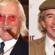 Jimmy Savile, Steve Coogan. Arkivbilder.