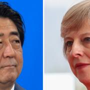 Japans premiärminister Shinzo Abe, Storbritanniens premiärminister Theresa May.