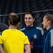 Zecira Musovic under gårdagens träning. 