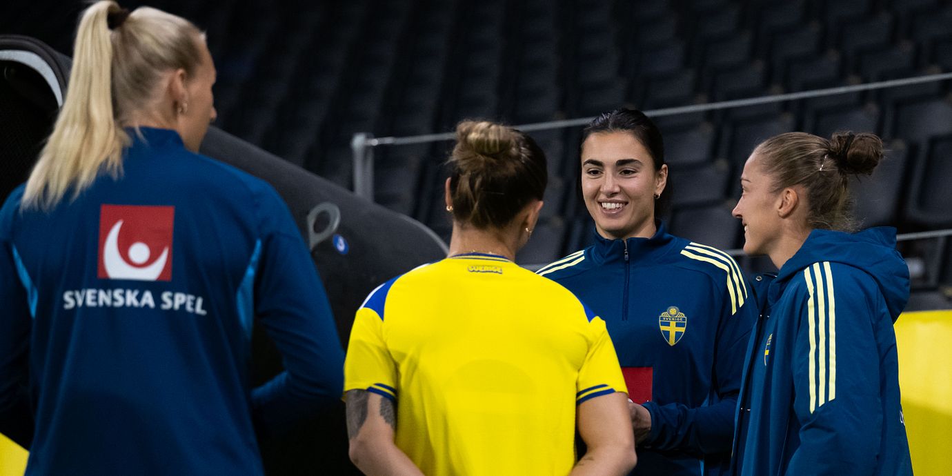 Zecira Musovic under gårdagens träning. 
