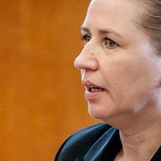 Moderaternas Lars Løkke Rasmussen och Socialdemokraternas Mette Frederiksen tidigare i april.
