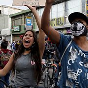 Demonstranter i Bogota
