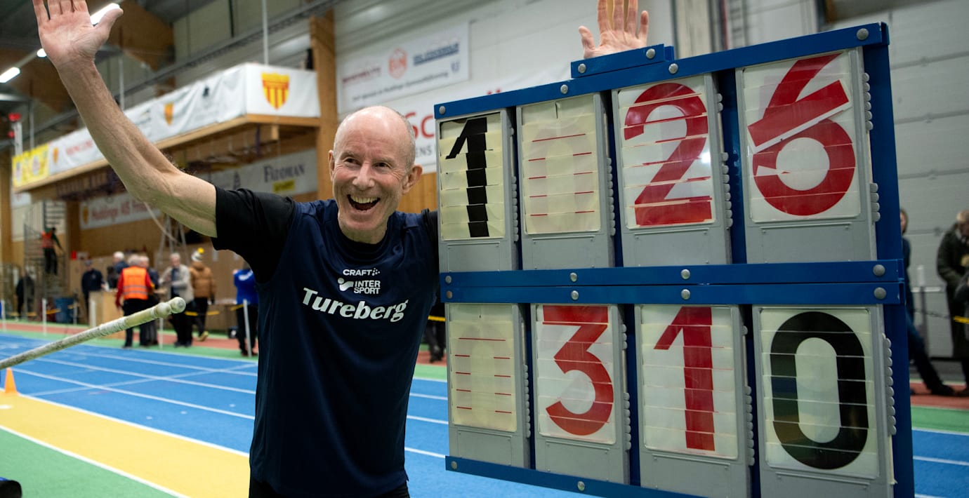 Ingemar Stenmark sätter nytt svenskt rekord.