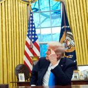 Elon Musk och Trump i Ovala rummet i februari.