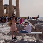 Turister i Aten, arkivbild.