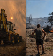Bilder från skogsbränderna i Grekland. AP