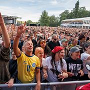 Publik under Mobys framträdande på Way out west i Göteborg.