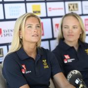 Längdskidåkarena Frida Karlsson och Linn Svahn i samband med att Sveriges Olympiska Kommitté, SOK, samlar vintersporternas olika aktiva för ett camp inför kommande vinterns olympiska spel i Milano Cortina i Italien 2026.