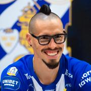 Nyförvärvet Marek Hamsik under en presskonferens med IFK Göteborg den 8 mars 2021 i Göteborg.