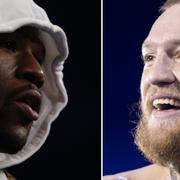 Floyd Mayweather, 40, och Conor McGregor, 28. Arkivbilder.