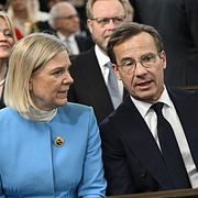 Magdalena Andersson (S) och Ulf Kristersson (M) i Slottskyrkan