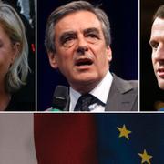 Marine Le Pen, François Fillon och Emmanuel Macron.