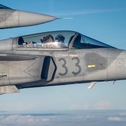 Jas-39 Gripen i Ungerns luftförsvar. Arkivbild.