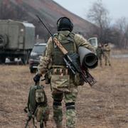 Rysk soldat i Donetsk, 31 januari.  Alexei Alexandrov / AP