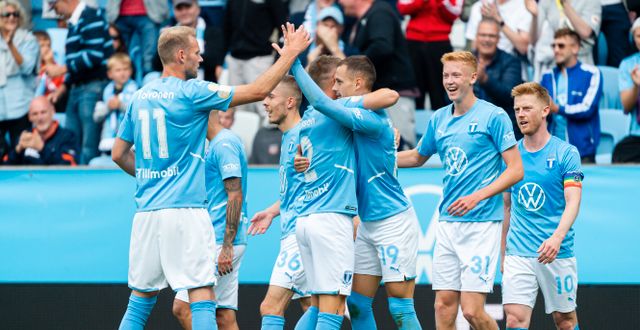 Malmö-spelare firar segern.  CHRISTIAN ÖRNBERG / BILDBYRÅN