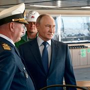 Rysslands president Vladimir Putin på ett ryskt fartyg, 1 september.