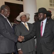 Riek Machar och Salva Kiir på plats i Sudan.