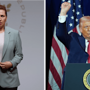 Arkivbilder på Danmarks statsminister Mette Frederiksen och USA:s president Donald Trump.