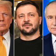 Donald Trump, Volodymyr Zelenskyj och Vladimir Putin