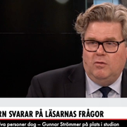 Justitieminister Gunnar Strömmer i studion hos Aftonbladet. 