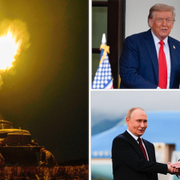 Donald Trump med Volodymyr Zelenskyj och Vladimir Putin.